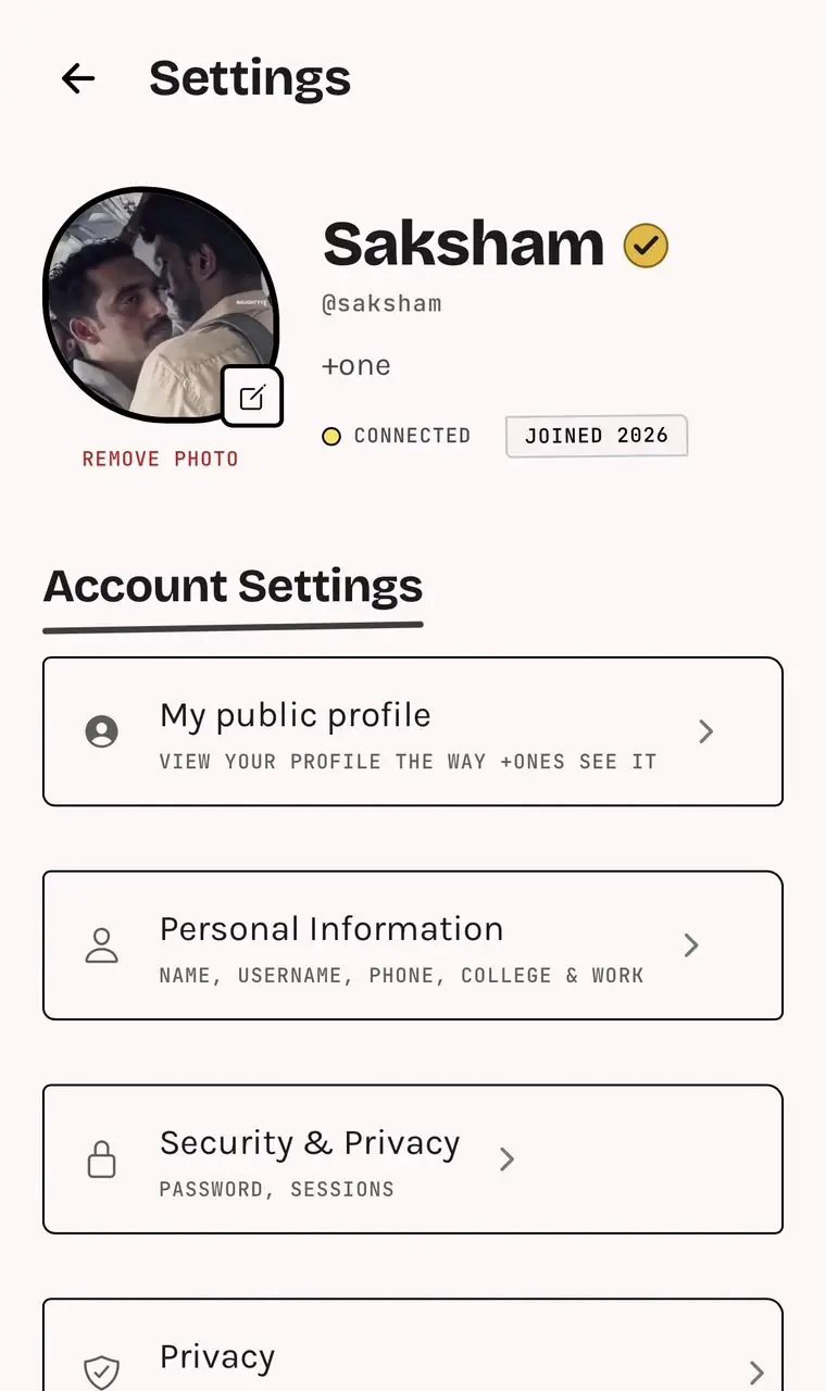 Plus One messenger chats inbox interface showing active conversations, unread badges and search
